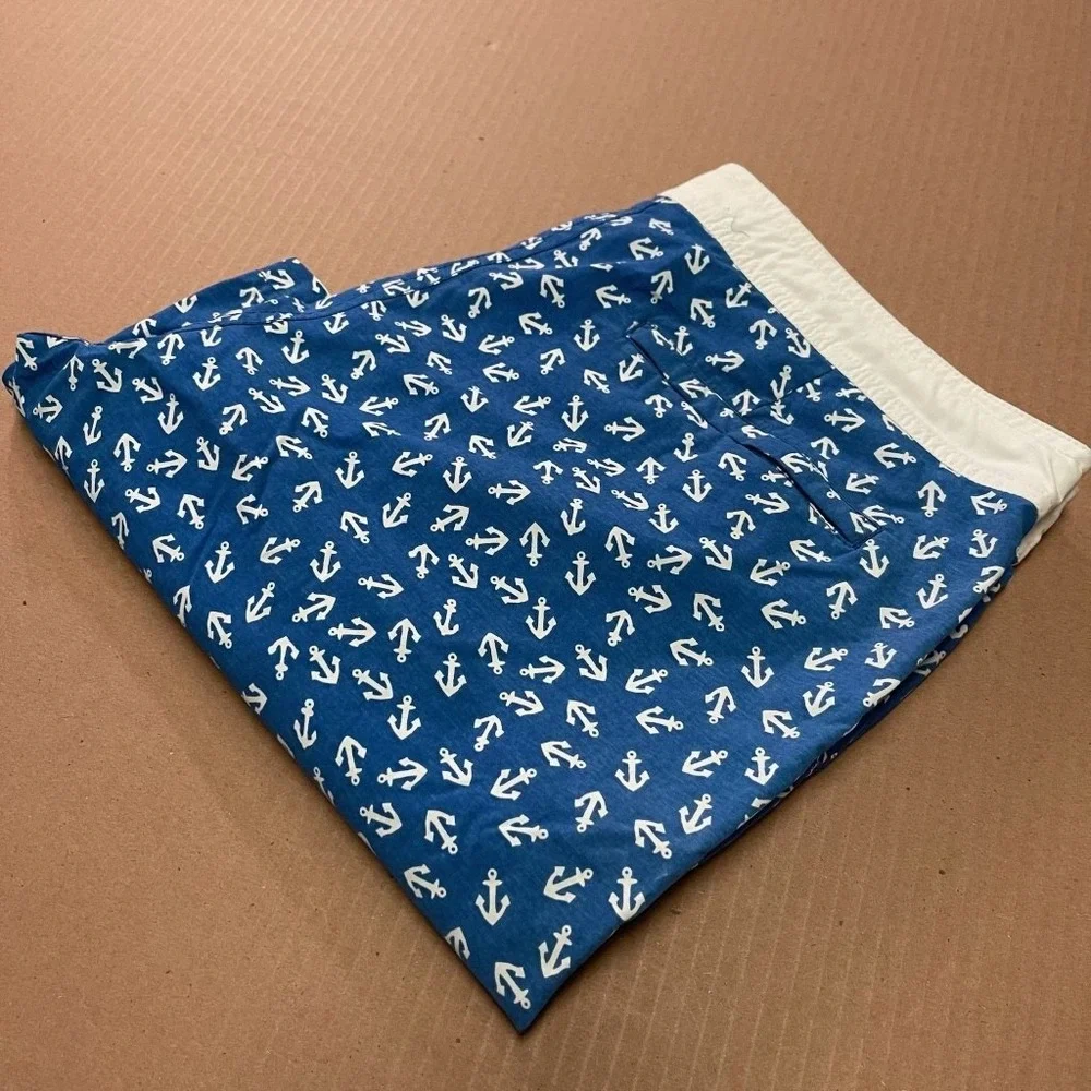 J. Crew Men's Nautical Swim trunks size‎ 34 Anchor Allover Print